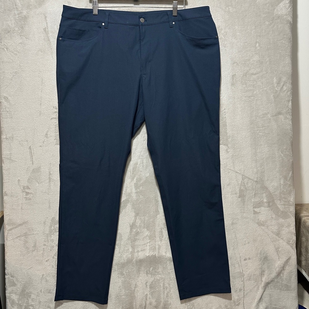 Lululemon Mens ABC Pant Classic Fit Warpstreme Navy Blue Size 42 LM5ADFS